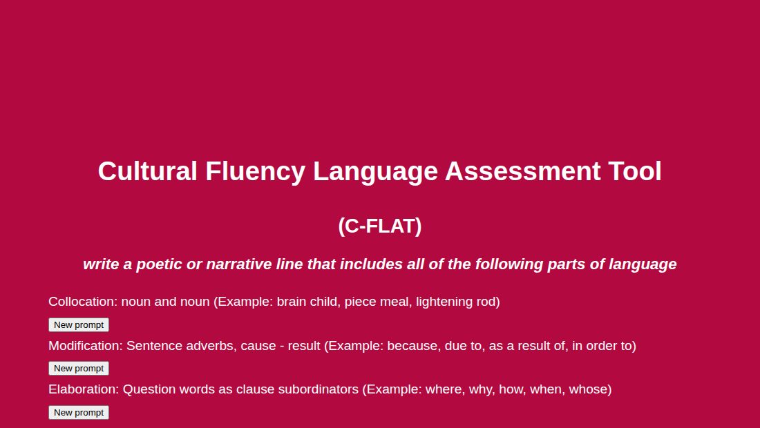 C-FLAT — Cultural Fluency Language Assessment Tool
